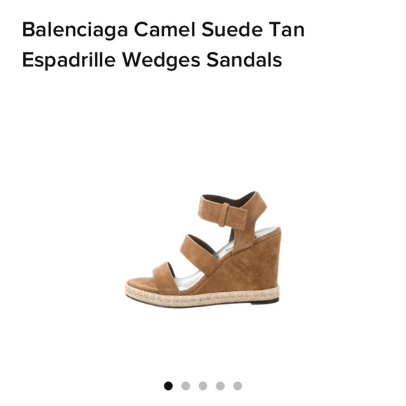 Balenciaga Black suede espadrilles wedges 37 - Picture 8 of 8